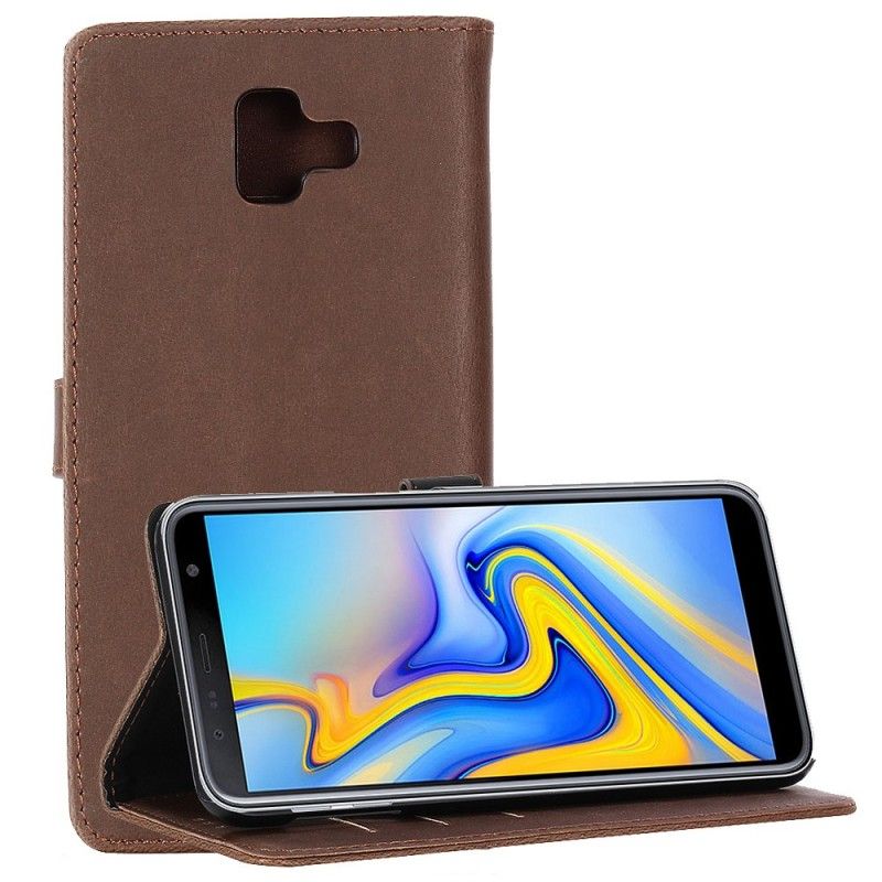 Fodral Samsung Galaxy J6 Plus Brun Vintage Konstläder