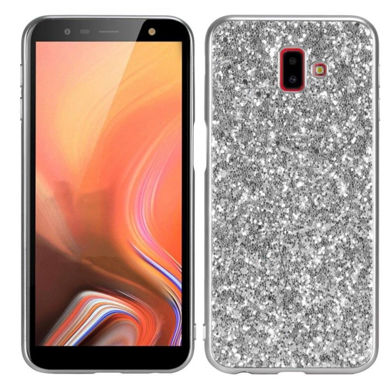 Skal Samsung Galaxy J6 Plus Röd Mobilskal Jag Är Glitter