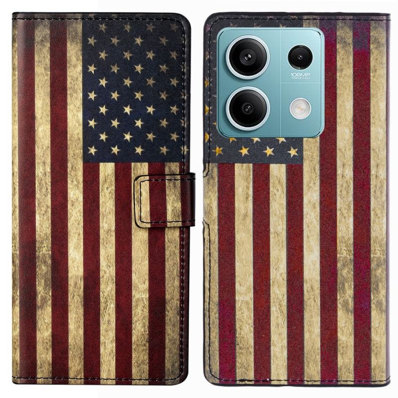 Fodral För Xiaomi Redmi Note 13 5g Vintage Amerikansk Flagga