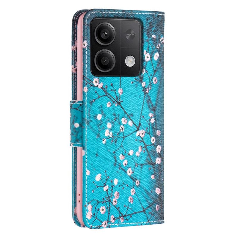 Läderfodral Xiaomi Redmi Note 13 5g Telefonfodral Plommonblomning