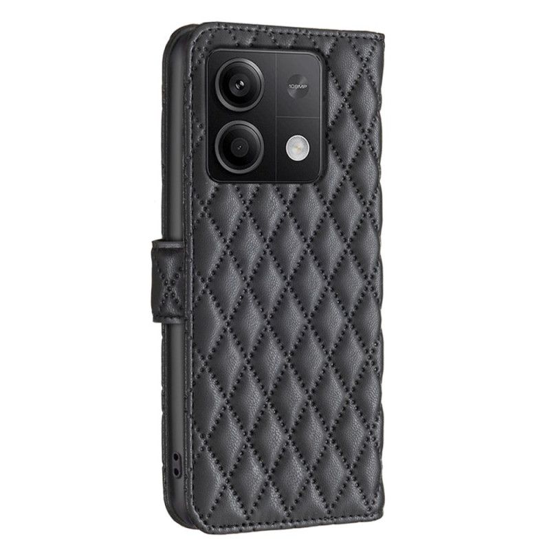 Läderfodral Xiaomi Redmi Note 13 5g Telefonfodral Quiltad Stil Binfärg