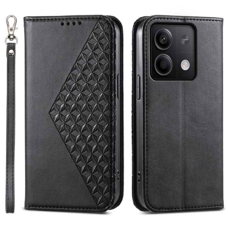 Läderfodral Xiaomi Redmi Note 13 5g Telefonfodral Strappy Diamond Design