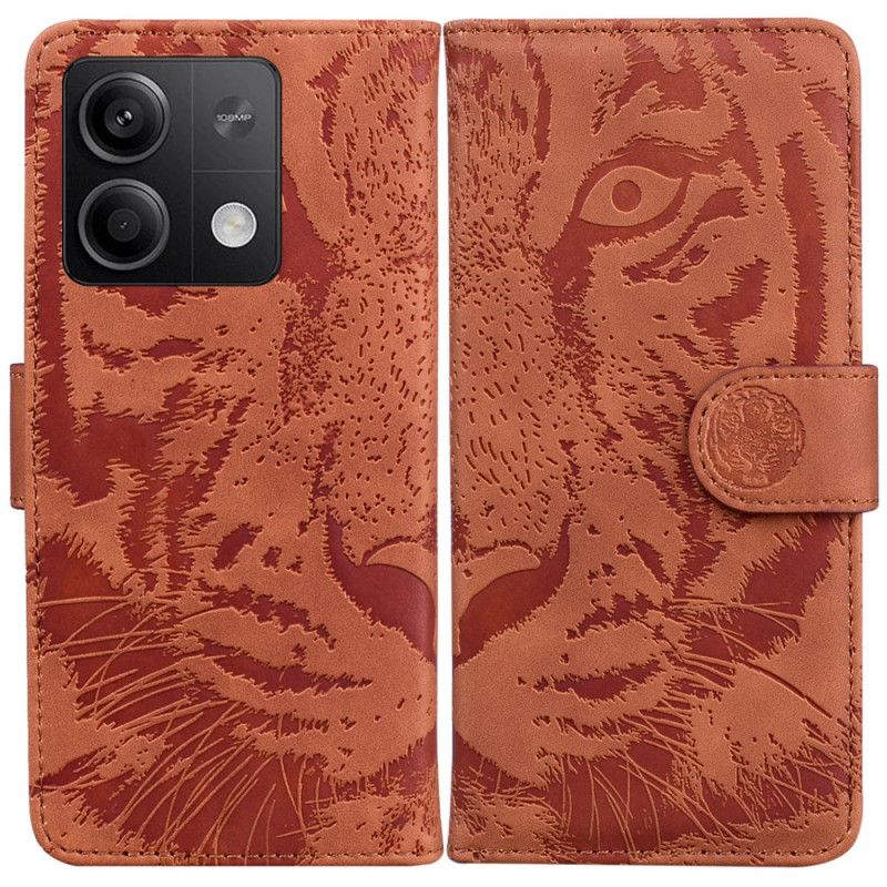 Läderfodral Xiaomi Redmi Note 13 5g Telefonfodral Tiger Footprint