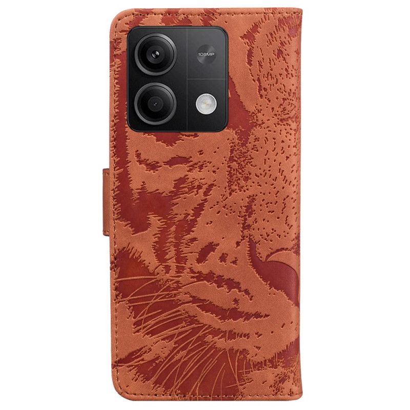 Läderfodral Xiaomi Redmi Note 13 5g Telefonfodral Tiger Footprint