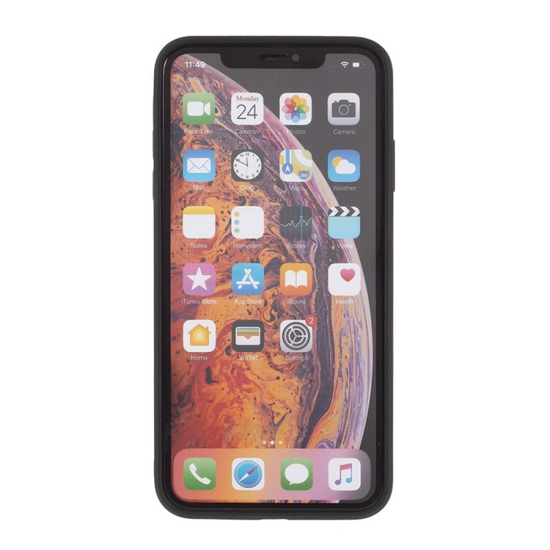 Skal för iPhone XS Max Svart Glasbaksida Och Silikonkant