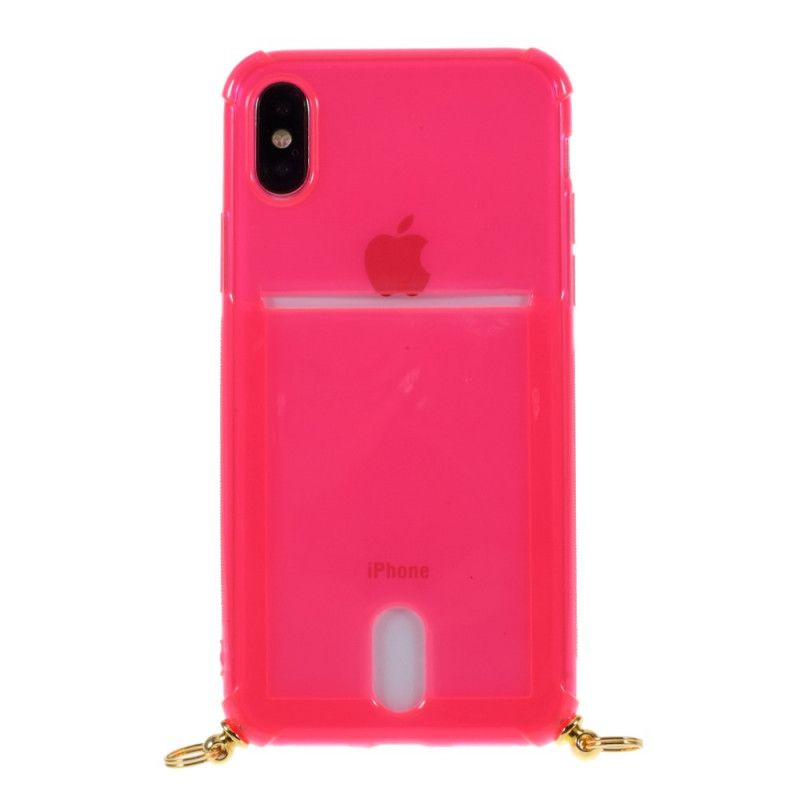 Skal iPhone XS Max Magenta Sladd Med Korthållare