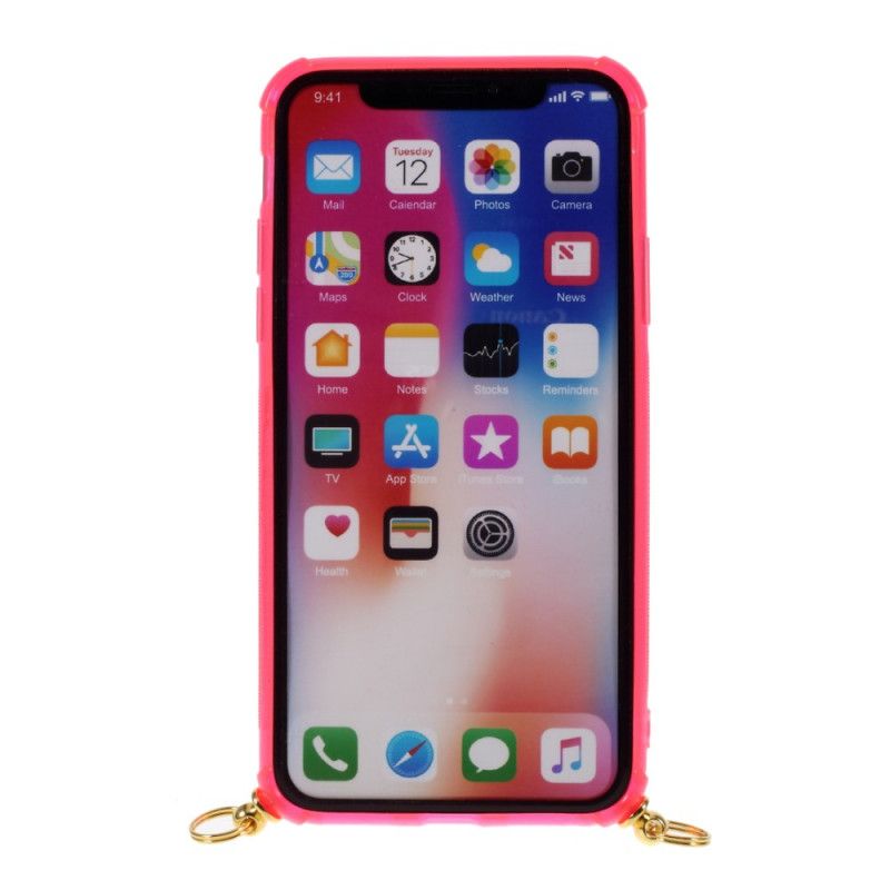 Skal iPhone XS Max Magenta Sladd Med Korthållare