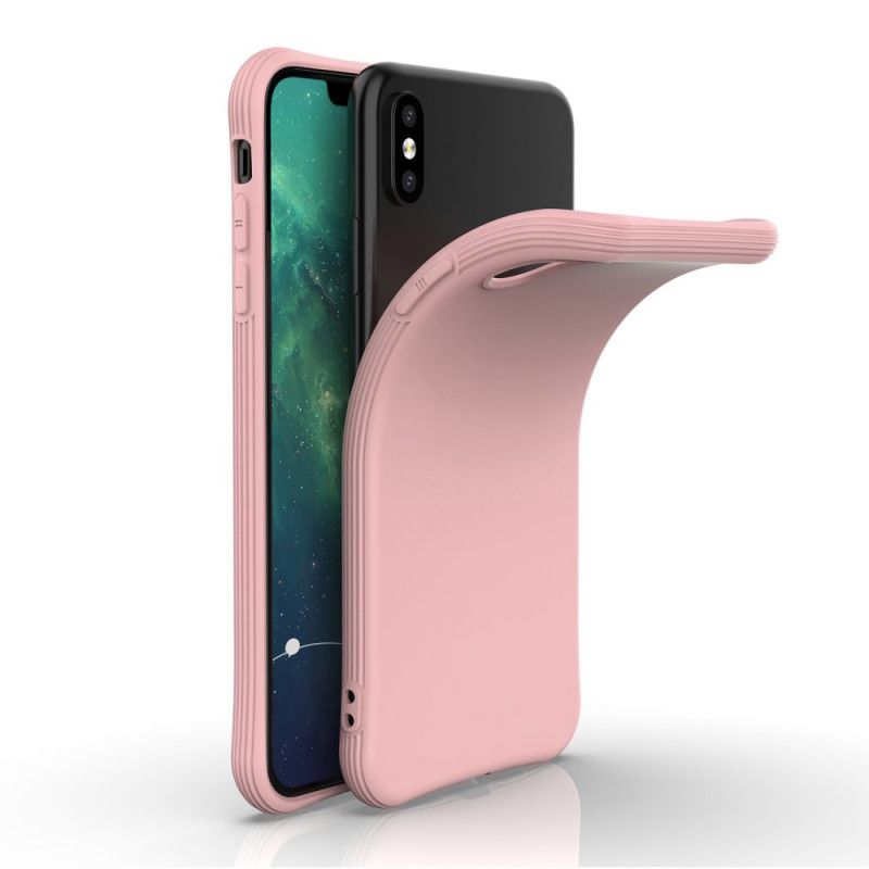 Skal iPhone XS Max Rosa Flexibel Matt Silikon