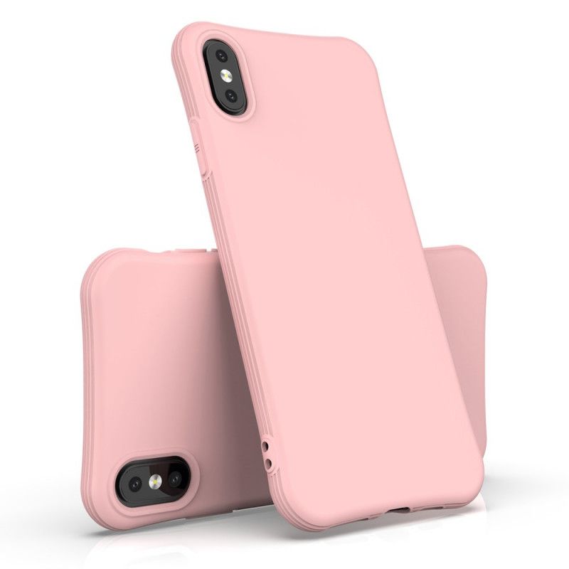 Skal iPhone XS Max Rosa Flexibel Matt Silikon