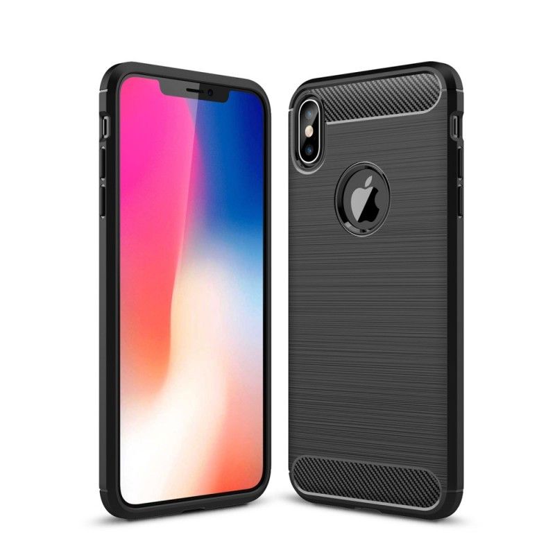 Skal iPhone XS Max Svart Borstad Kolfiber