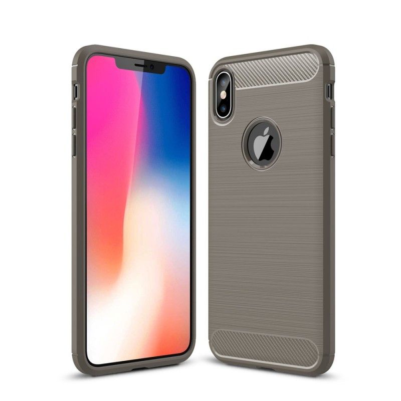 Skal iPhone XS Max Svart Borstad Kolfiber