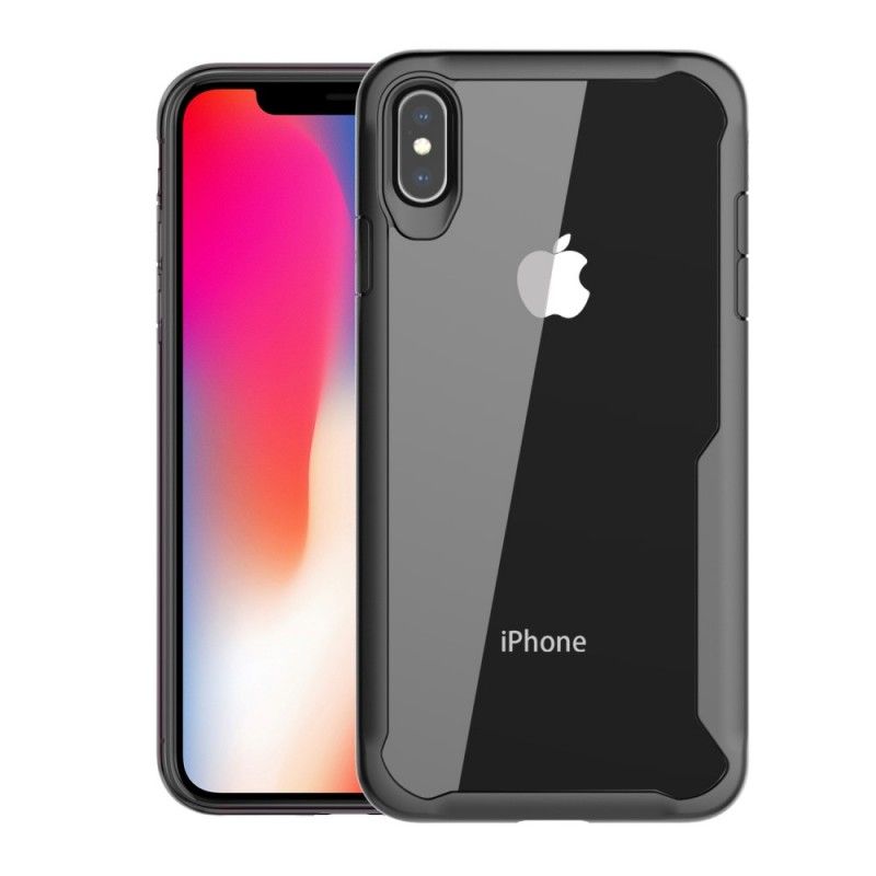 Skal iPhone XS Max Svart Fasad Kanthybrid