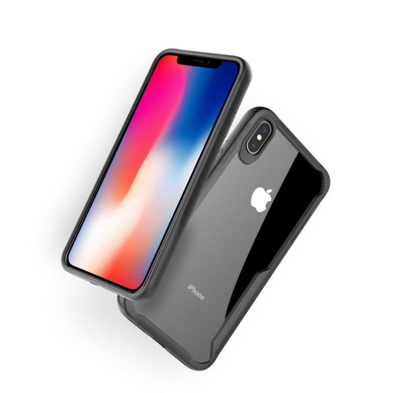 Skal iPhone XS Max Svart Fasad Kanthybrid