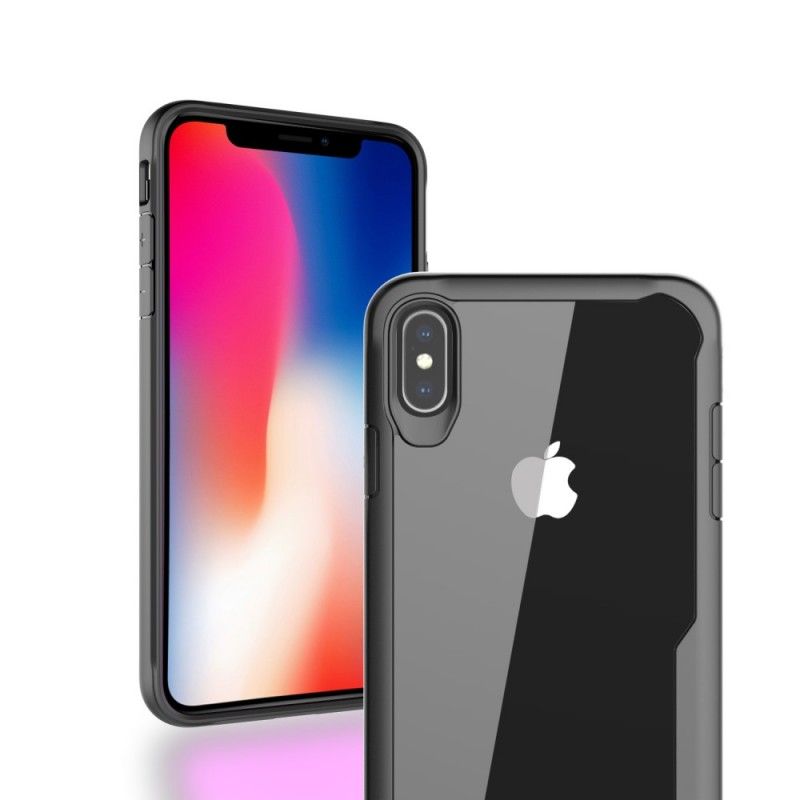 Skal iPhone XS Max Svart Fasad Kanthybrid