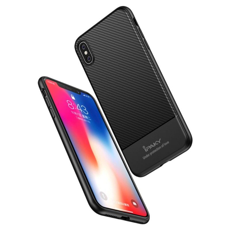 Skal iPhone XS Max Svart Ipaky Kolfiber