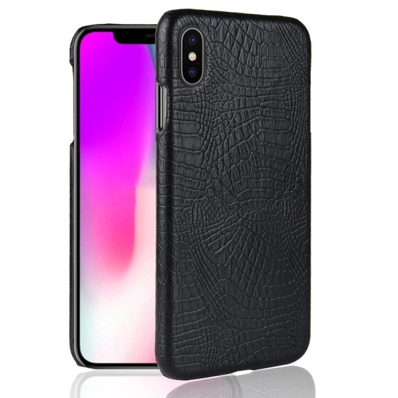 Skal iPhone XS Max Svart Krokodilhudeffekt