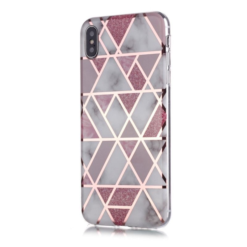 Skal iPhone XS Max Svart Marmorgetri Design