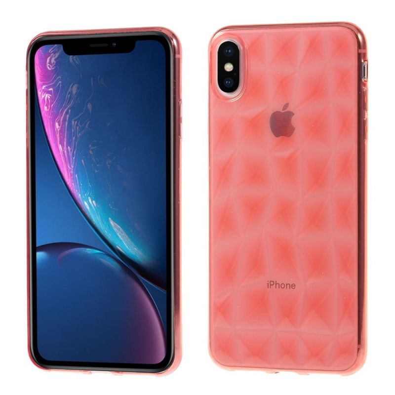 Skal iPhone XS Max Svart Mobilskal Diamantstruktur