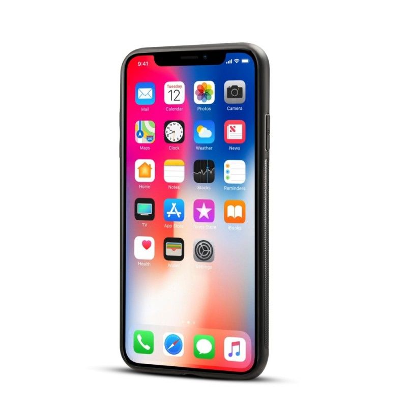 Skal iPhone XS Max Svart Mobilskal Korthållare I Imiterat Läder