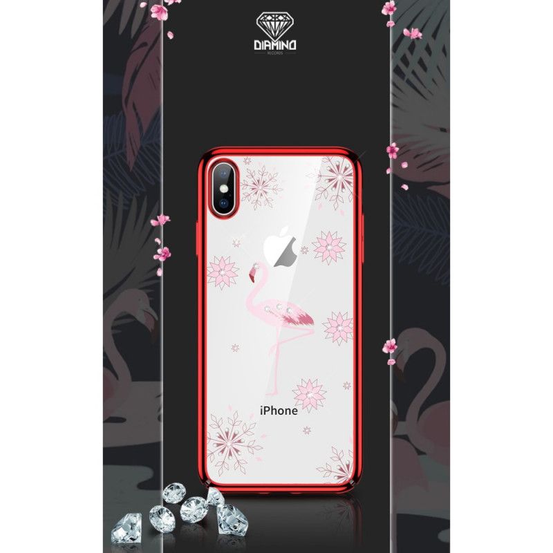 Skal iPhone XS Max Svart Sulada Flamingodiamanter