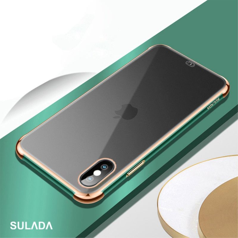 Skal iPhone XS Max Svart Transparent Sulada- Och Metalleffekt