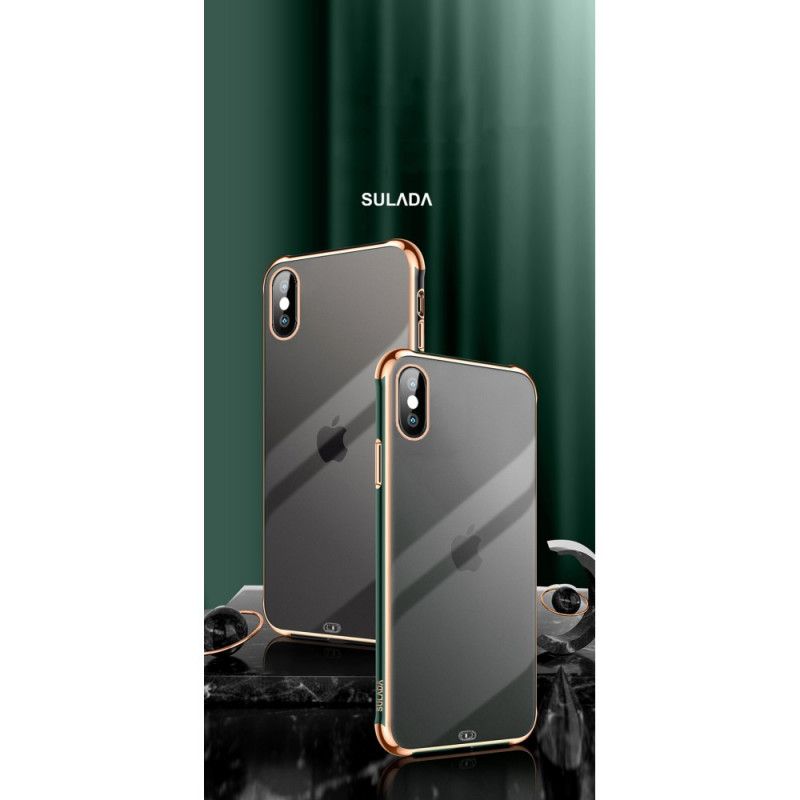 Skal iPhone XS Max Svart Transparent Sulada- Och Metalleffekt