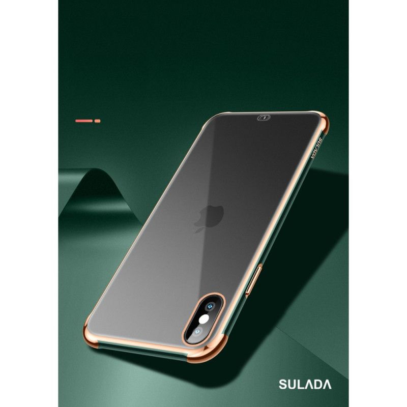 Skal iPhone XS Max Svart Transparent Sulada- Och Metalleffekt