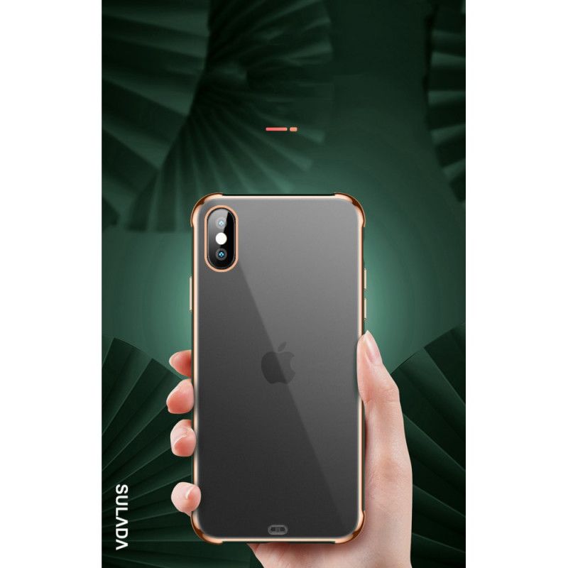 Skal iPhone XS Max Svart Transparent Sulada- Och Metalleffekt