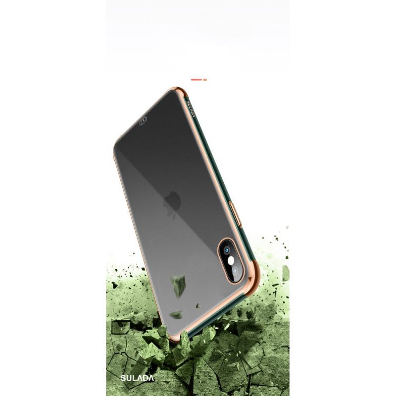 Skal iPhone XS Max Svart Transparent Sulada- Och Metalleffekt