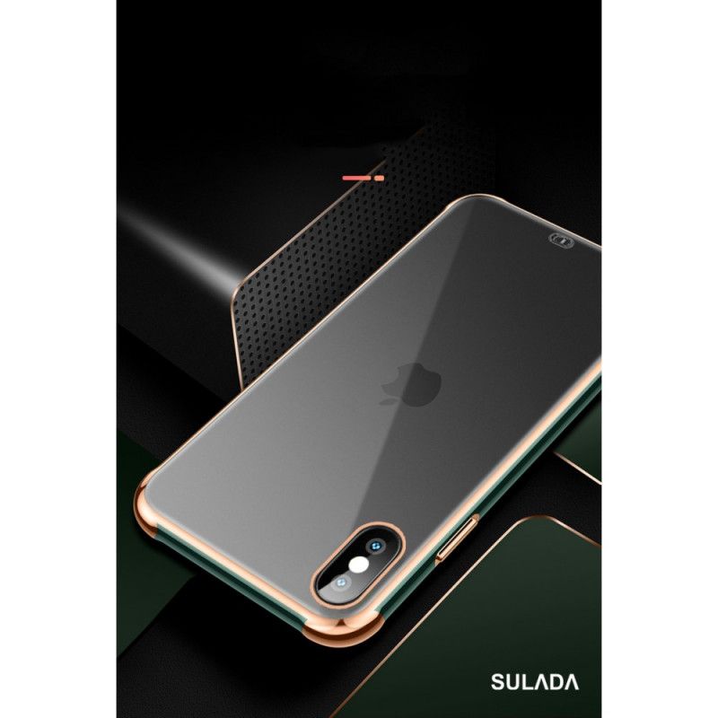 Skal iPhone XS Max Svart Transparent Sulada- Och Metalleffekt