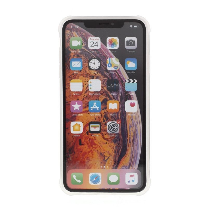 Skal iPhone XS Max Vit Förstärkta Hörn I Marmorstil