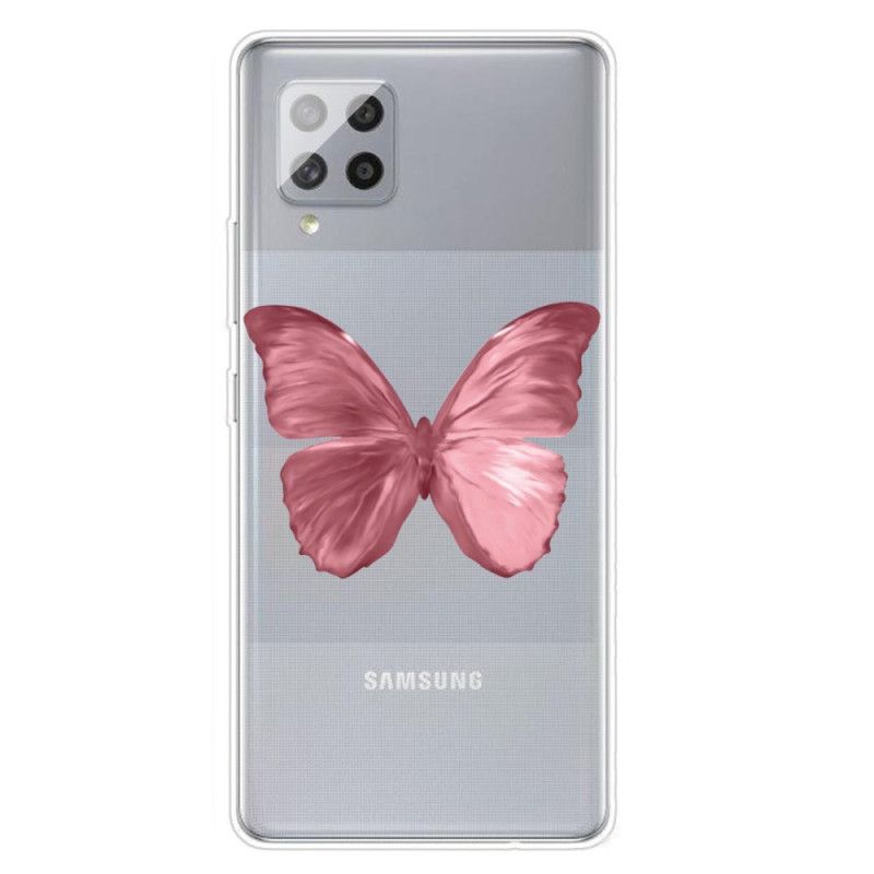 Skal för Samsung Galaxy A42 5G Rosa Vilda Fjärilar