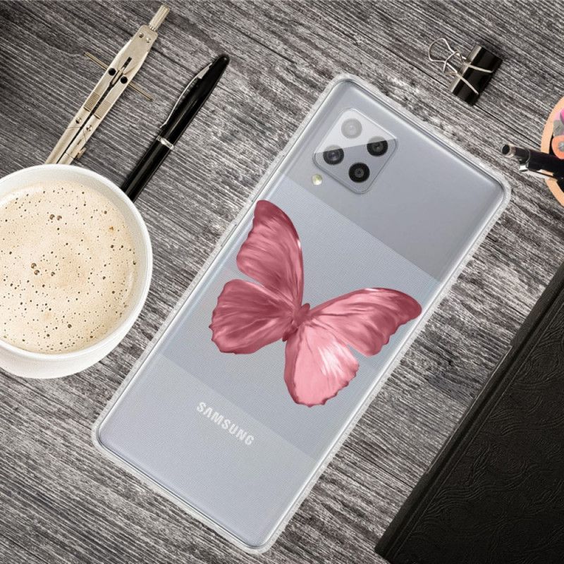 Skal för Samsung Galaxy A42 5G Rosa Vilda Fjärilar