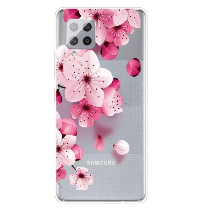 Skal Samsung Galaxy A42 5G Mobilskal Små Rosa Blommor