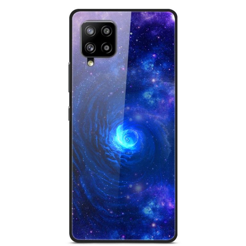 Skal Samsung Galaxy A42 5G Mörkblå Galaxglas Och Silikon