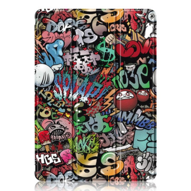 Samsung Galaxy Tab S9 Graffiti Transparent Rygg Stylus Hållare