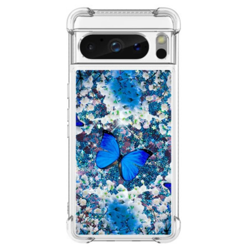 Skal Google Pixel 8 Pro Telefonfodral Fjärilsglitter