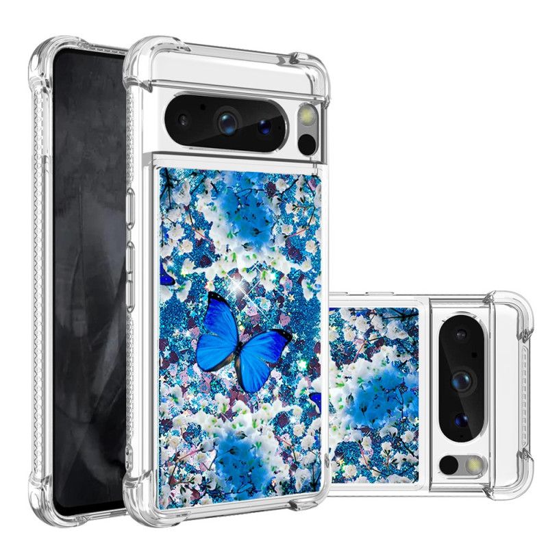 Skal Google Pixel 8 Pro Telefonfodral Fjärilsglitter