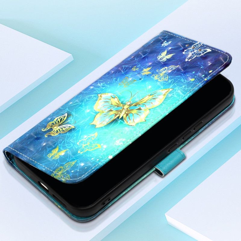 Fodral För Oppo Reno 11 Pro 5g Gyllene Fjärilar