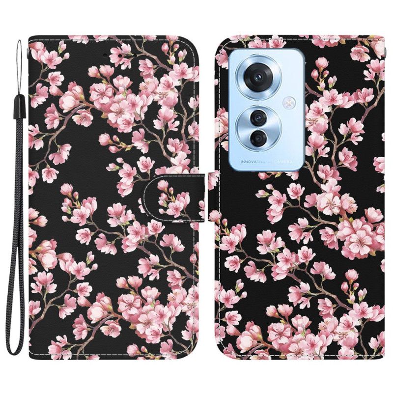 Fodral Oppo Reno 11f 5g Plommonblommor Med Rem