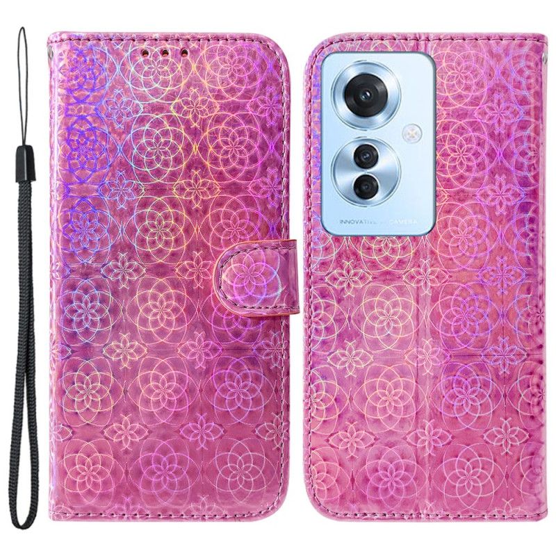 Läderfodral Oppo Reno 11f 5g Telefonfodral Strappy Disco Style