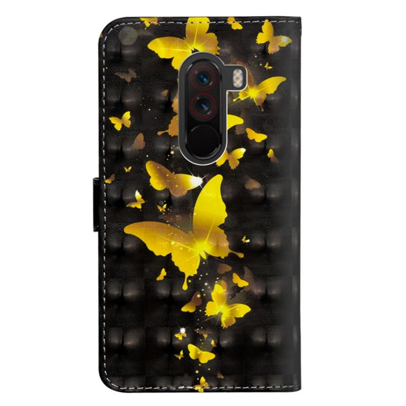 Fodral för Xiaomi Pocophone F1 Gula Fjärilar