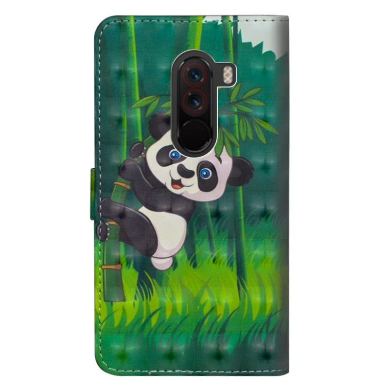 Läderfodral Xiaomi Pocophone F1 Mobilskal Panda Och Bambu