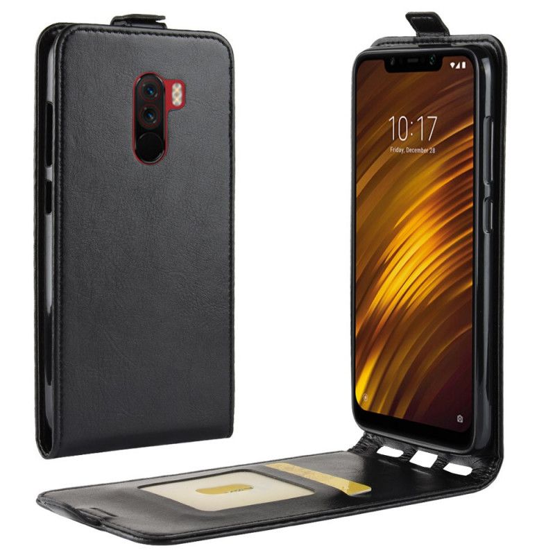 Läderfodral Xiaomi Pocophone F1 Svart Mobilskal Vikbar Lädereffekt