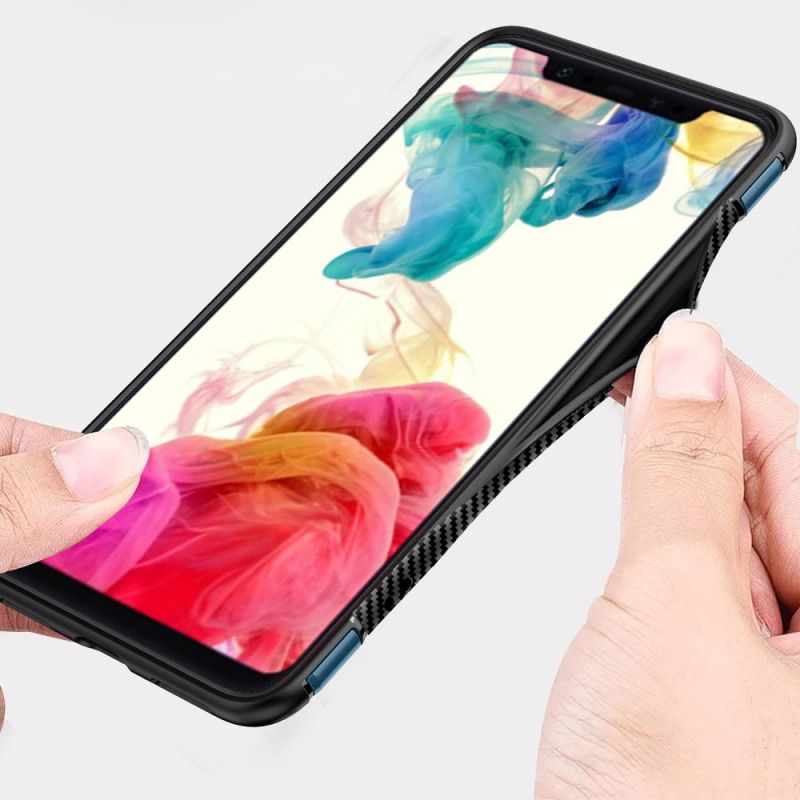 Skal Xiaomi Pocophone F1 Svart Kolfiber Magnetisk Ring