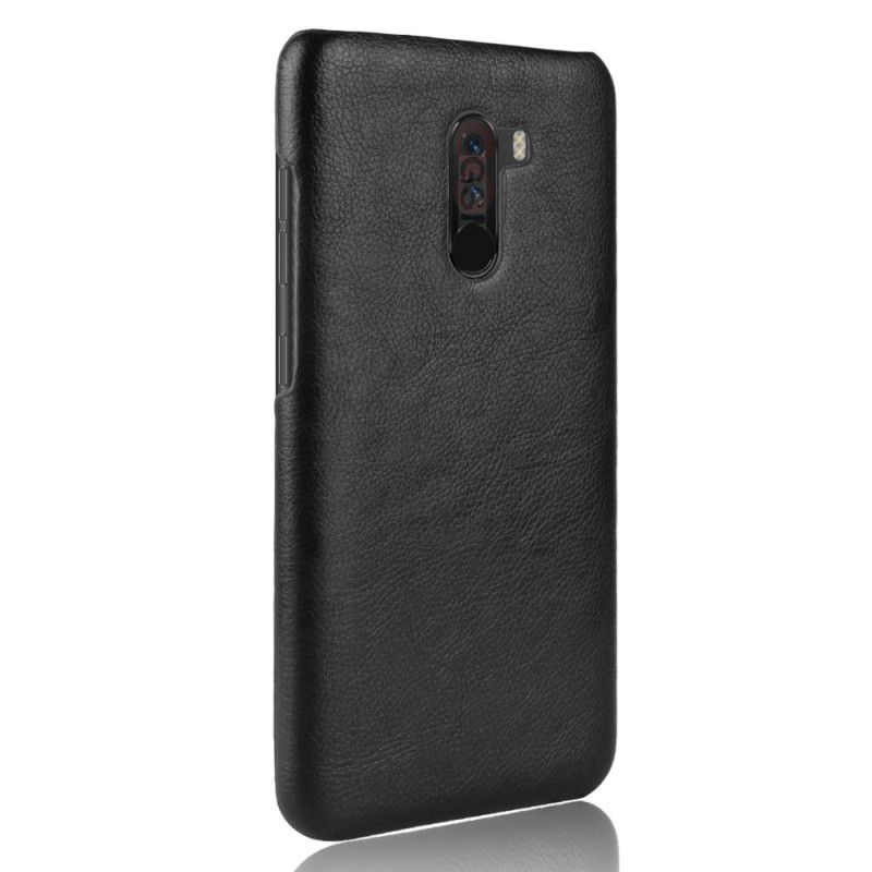 Skal Xiaomi Pocophone F1 Svart Litchi-Lädereffekt