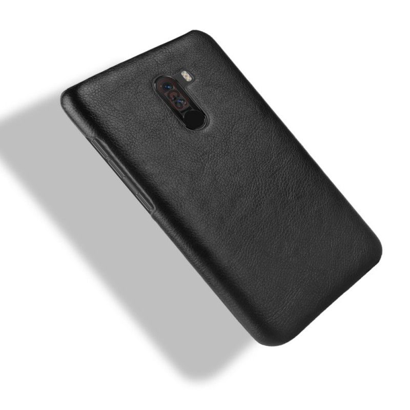 Skal Xiaomi Pocophone F1 Svart Litchi-Lädereffekt