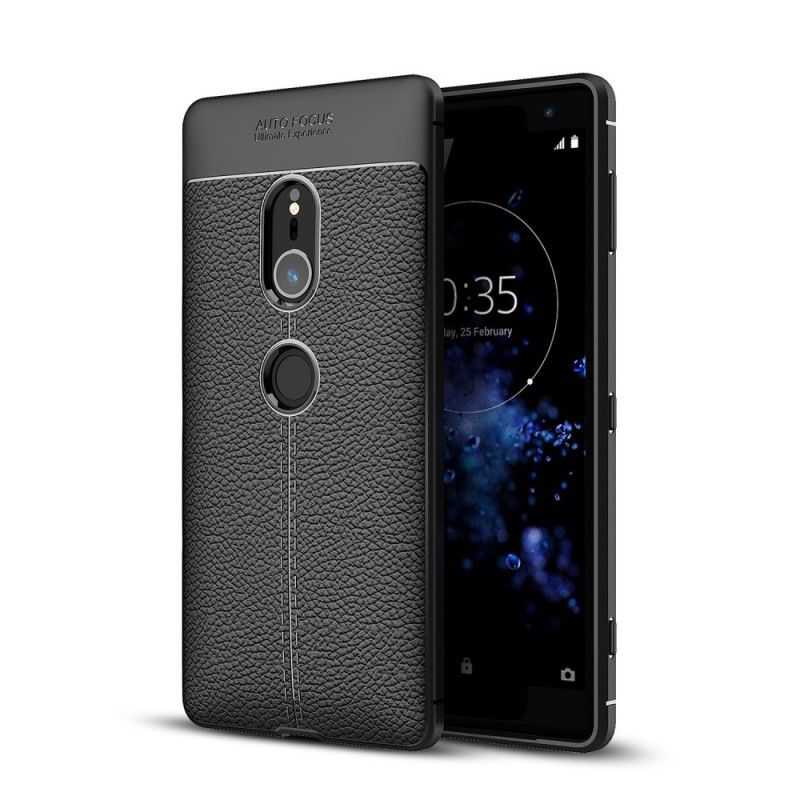 Skal Sony Xperia XZ2 Svart Dubbel Linjelychee-Effekt