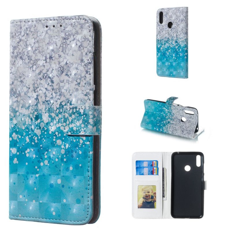 Fodral Huawei Y7 2019 Blå Tonad Glitter