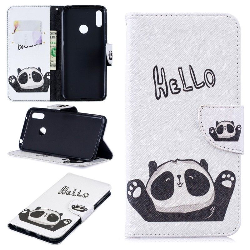 Läderfodral Huawei Y7 2019 Mobilskal Hej Panda